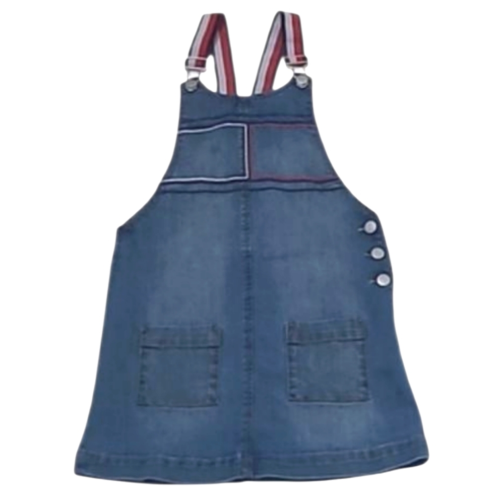 Tommy Hilfiger Denim Jean Bib Overalls Dress Jumper Suspenders Skirt Romper Sm.